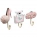 MyGift Decorative Pink Flirty Fun Design Metal Wall Mounted Storage Hooks for Hanging Coats / Keys - Set of 3 - B00IT2SIUK